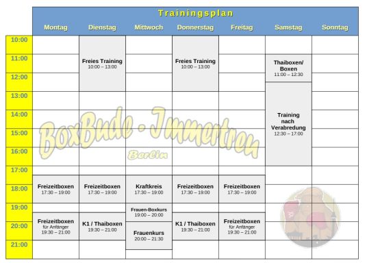 Neuer Trainingsplan 
