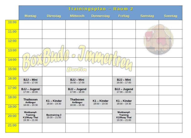 Trainingsplan Raum 2